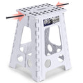 Delxo 17.5 Inch Folding Step Stool,foldable Step Stool for Adults White
