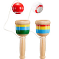 TOODOO 2-Piece Jacks Game with Paddle, String, Cup and Ball - Mini Wood Catch Ball for Hand-Eye Coordination
