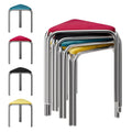 Vingli 18 Inch Stackable Triangular Stools 6 Pack, Colorful Velvet Padded, 6 Colors