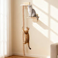 Uross 2.2" x 6.49Ft Cat Climbing Rope Wall Mounted with Jumping Platform Thick Natural Jute Rope Ladder & Scratching Post, Heavy Duty Cat Wall Furniture for Indoor Cats, Kittens & Large Cats