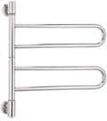 Bathroom Wall Heater Electric Heated Towel Rack 180° Rotatable Hot Towel Warmer Bathroom WallMounted Stainless Steel Towel Rackand Drying Rack Polish Chrome 4 Bars