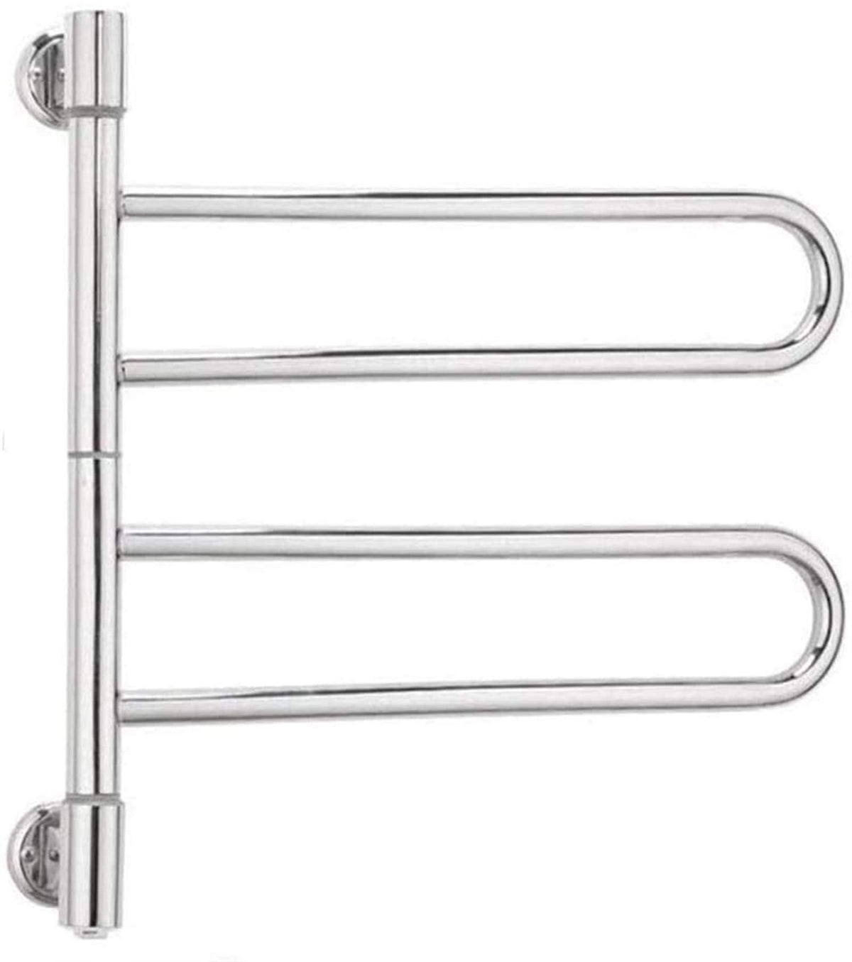 Bathroom Wall Heater Electric Heated Towel Rack 180° Rotatable Hot Towel Warmer Bathroom WallMounted Stainless Steel Towel Rackand Drying Rack Polish Chrome 4 Bars