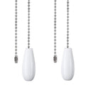 DAYONE Ceiling Fan Chain Pulls White Wooden Pull Chain Extension for Ceiling Light Fan Chain 2 Pack