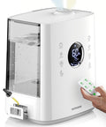 Homvana Humidifiers for Bedroom Large Room, 6.5L Top-Fill Warm & Cool 360° Rotatable Mist Ultrasonic Humidifier for Plants Baby Kids, Vaporizer (Distilled Sterilization) Essential Oil, Auto Sleep Mode