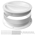 1 Set Dual Size Wall Mount Connector for Portable Ac Vent Ac Exhaust Hose,Fit 6 and 6.5 Inches Hose,with Cover Plug(White)