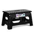 Delxo Folding Step Stool 9 Inch,300lbs Extra Wide Step Stool for Kids, Widen Black