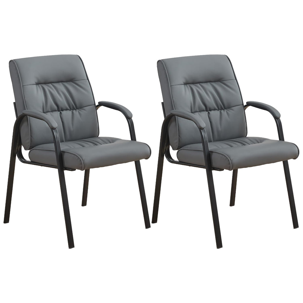 Boiskom Office Guest Reception Chair Set of 2, Conference Room Chairs Waiting Room Chairs 2 Pack, Modern Leather Office Desk Chair No Wheels.