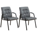 Boiskom Office Guest Reception Chair Set of 2, Conference Room Chairs Waiting Room Chairs 2 Pack, Modern Leather Office Desk Chair No Wheels.