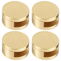 Brushed Gold Copper Mirror Clips 4-Pack, Heavy Duty Wall-Mount Mirror Holders With Round Covers, Decorative Brackets For Bathroom