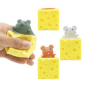 3PCS Animal Squishes Toys, Squirrel Pop-up Toys in Cottage Cheese, Cute Mice Squeeze Toys for Kids ,Mouse Pop Up Fidget Toys ?Cheese Squirrel Cup Fidget Toys for Adults Anxiety ADHD