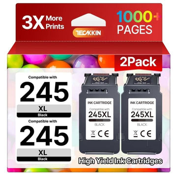 245XL Ink Cartridge for Canon 245XL Black Ink, High Capacity for Canon 245XL Compatible for Canon Pixma MG2522 TR4520 TS202 MG2525 TS3322 TS3320 TS302 MG2520 MX490 MX492 TR4522 Printer (2 Black Pack)