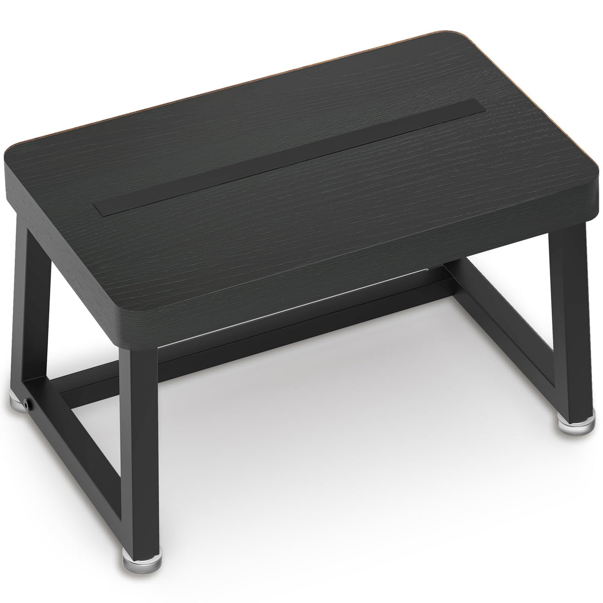 Itsst Wooden Step Stool for Adults Small Bed Step Stool with 500lb, Black