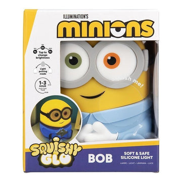 Paladone Minions Bob SquishyGlo Silicone Night Light, Officially Licensed Soft Touch Rechargeable Lamp with Auto-Off Timer for Bedrooms & Home, Kids & Adults