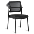 Clatina Stackable Waiting Room Chairs No Wheels, Leather Reception Guest Chair with Padded Arm, Conference Room Chairs for Office Home Desk