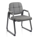Clatina Wood Mid-century Dining Reading Chair, Fabric Upholstered Armchair for Home Living Room Bedroom Kitchen Balcony(green 1p), Grey-sled Base