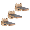 ESPETS Natural Solid Wood Cat Wall Floating Steps Set of 3 - Wall Mounted Wooden Cat Climbing Shelves and Perches, Kittty Stairs Ladder - Easy Install, Holds up 30lbs