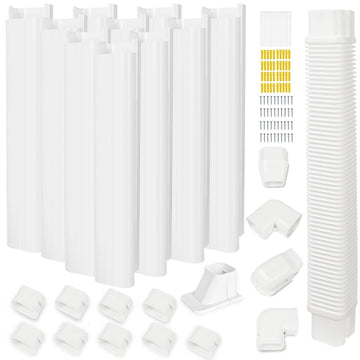 YoleShy 3" W 16Ft Mini Split Line Set Cover PVC Mini Split Cover Kit Easy Installation Decorative Line Set Kit for Heat Pump & Units Air Conditioners