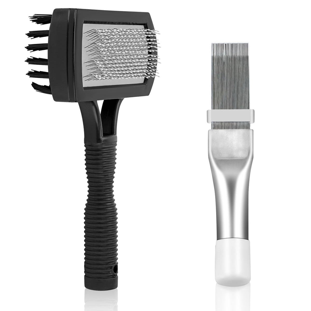 Cenipar Air Conditioner Coil Cleaning Brush Fin Comb Straightener 2 PCS Include Dual-Sided HVAC Coil Cleaning Brush and Metal Radiator Fin Comb for Air Conditioner Condenser