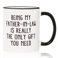 Shqiueos Funny Gifts for Father-in-Law Coffee Mug 11oz, Gag Father-in-Law Christmas Gift & Birthday Gifts, Fathers Day Present from Daughter-in-Law or Son-in-Law Ceramic Cup