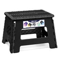Delxo Folding Step Stool 9 Inch Non-slip Foldable Stools for Kids & Adults Up to 300 Lbs Kitchen Collapsible Fold Up Stepping Stool with Dotted