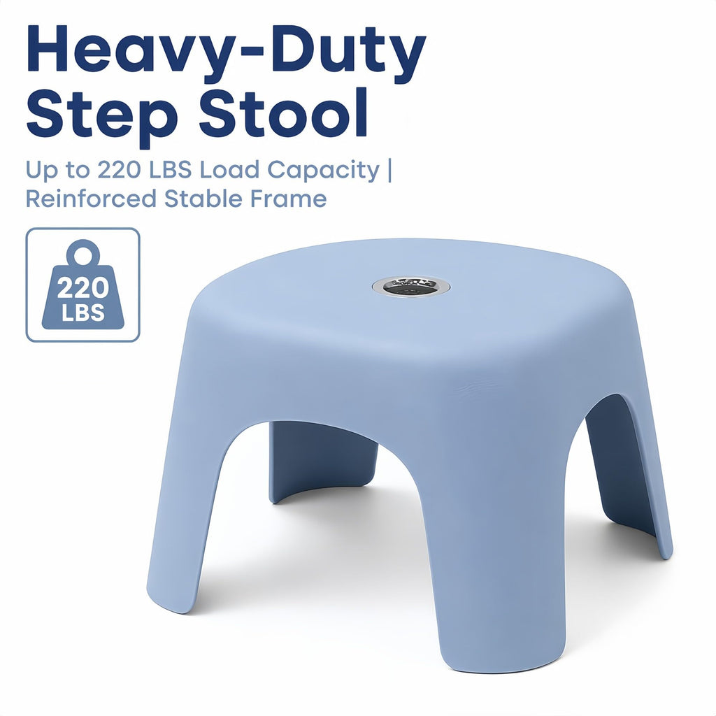 Small Plastic Step Stool - Heavy Duty Abs Shower Stool, Anti-slip Bath Stool for Adults | Compact Foot Stool for Bathroom, Kitchen & Garden