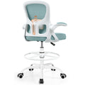 Finati Drafting Chair, Tall Office Chair for Standing Desk with Flip-up Armrests, Adjustable Foot Ring & Lumbar Support, Breathable Mesh High
