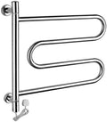 Bathroom Wall Heater 180° Rotatable Towel Warmer WallMounted Electric Towel Drying Rack for Bathroom Hotel Polishing Finished 24.8 × 22.8 × 4.92 inch Plugin (Color : Plugin) (Hard (Plugin)