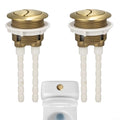 2 Pcs Toilet Flush Cistern Button, 38mm Brushed Brass Gold Toilet Push Button, Replacement Dual Push Flushing Toilet Button, Toilet Push Flush Valve for Most Standard Toilets