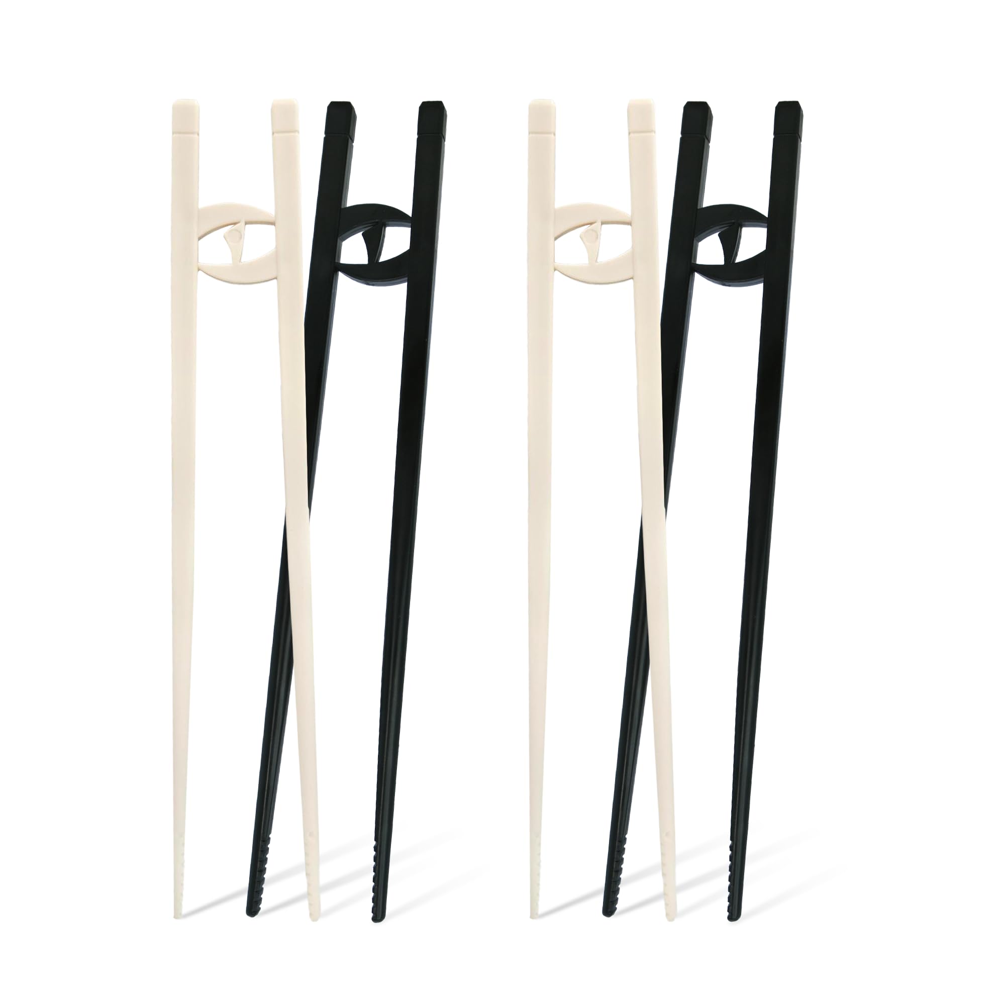 Holdstix Easy-to-Use Chopsticks for Adults & Beginners - 4 - Pieces Reusable Dishwasher-Safe Chopstick with Helper Design - Training Chopsticks for All Ages, Sushi, Noodles, Snacks & Meals