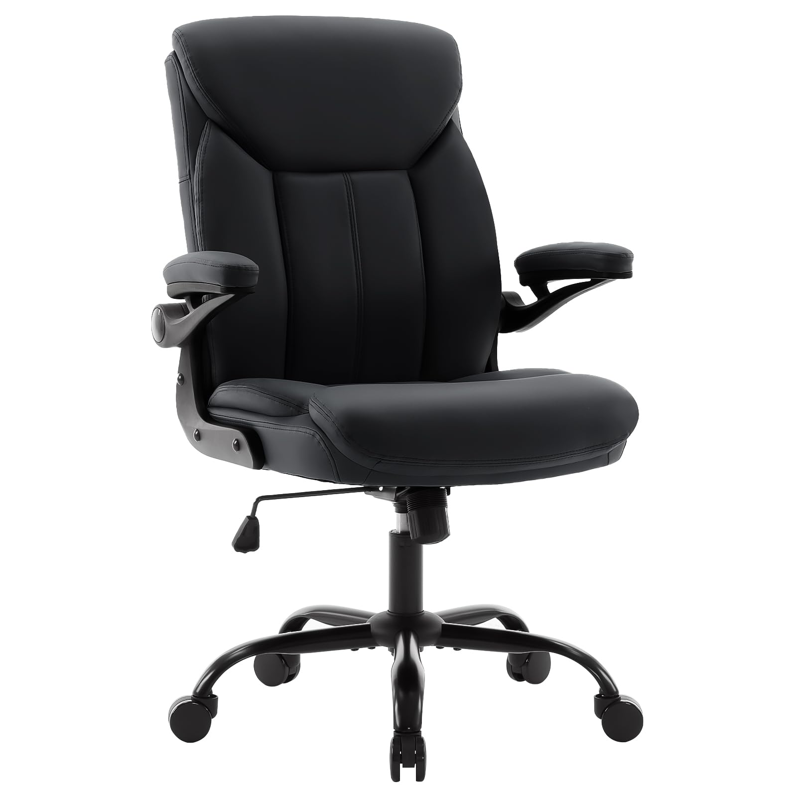 Joynet Leather Executive Office Chair - Black Ergonomic Computer Desk Chair, 18.9 WX 19.3 X 34.3 Inches