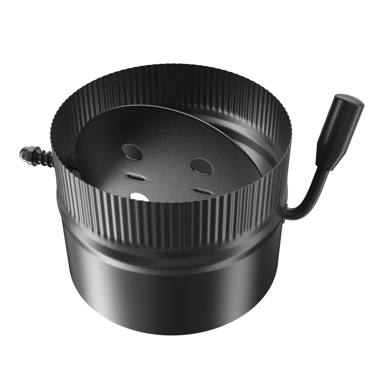 6-Inch Stove Pipe Damper with Cool-Touch Handle, Heavy-Duty Steel Fireplace Flue Damper, Heat-Resistant Coating, Reduces Heat Loss & Improves Airflow Control