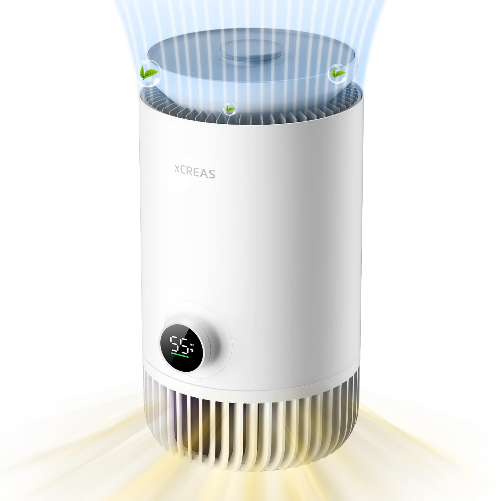 Humidifier and Air Purifier in One, Evaporative No-Mist HEPA Air Purifier & Humidifier Combo for Bedroom, 0.8-Gal Top-Fill Water Tank, Ultra-Quiet 23dB