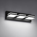 Modern LED Small Bathroom Lights Fixtures 3-Light,Metal Black Acrylic Wall Lighting,Vanity Lights for Bathroom Over Mirror 6000K 16in