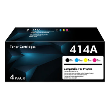 414A Toner Cartridges 4 Pack MFP M479fdw with Chip Replacement for HP 414A 414X W2020A W2020X Works for Color LaserJet Pro M479fdw M479fdn M454dw M454dn M479 M454 Printer (Black Cyan Yellow Magenta)