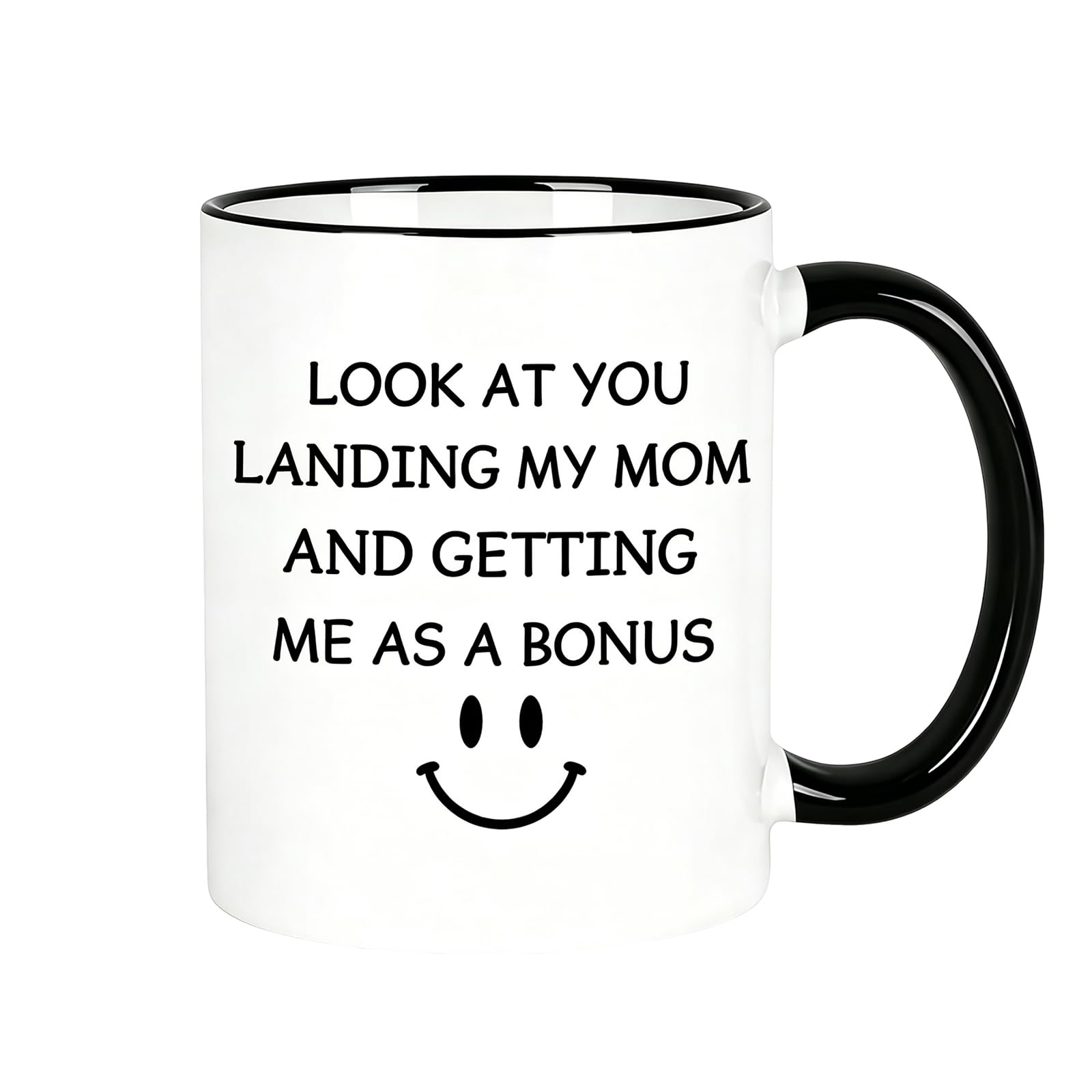 Bonus Dad Gifts from Daughter, Stepdad Father's Day Christmas Birthday Gifts from Step Daughter/Son - Look At You Landing My Mom And Getting Me As a Bonus Mug, 11Oz