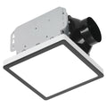 Homewerks 7105-12-MB Bathroom Fan with Light 100-CFM 2 Sones Matte Black Square Ventilation Fan with Dimmable LED Light and Magnetic Trim Ring