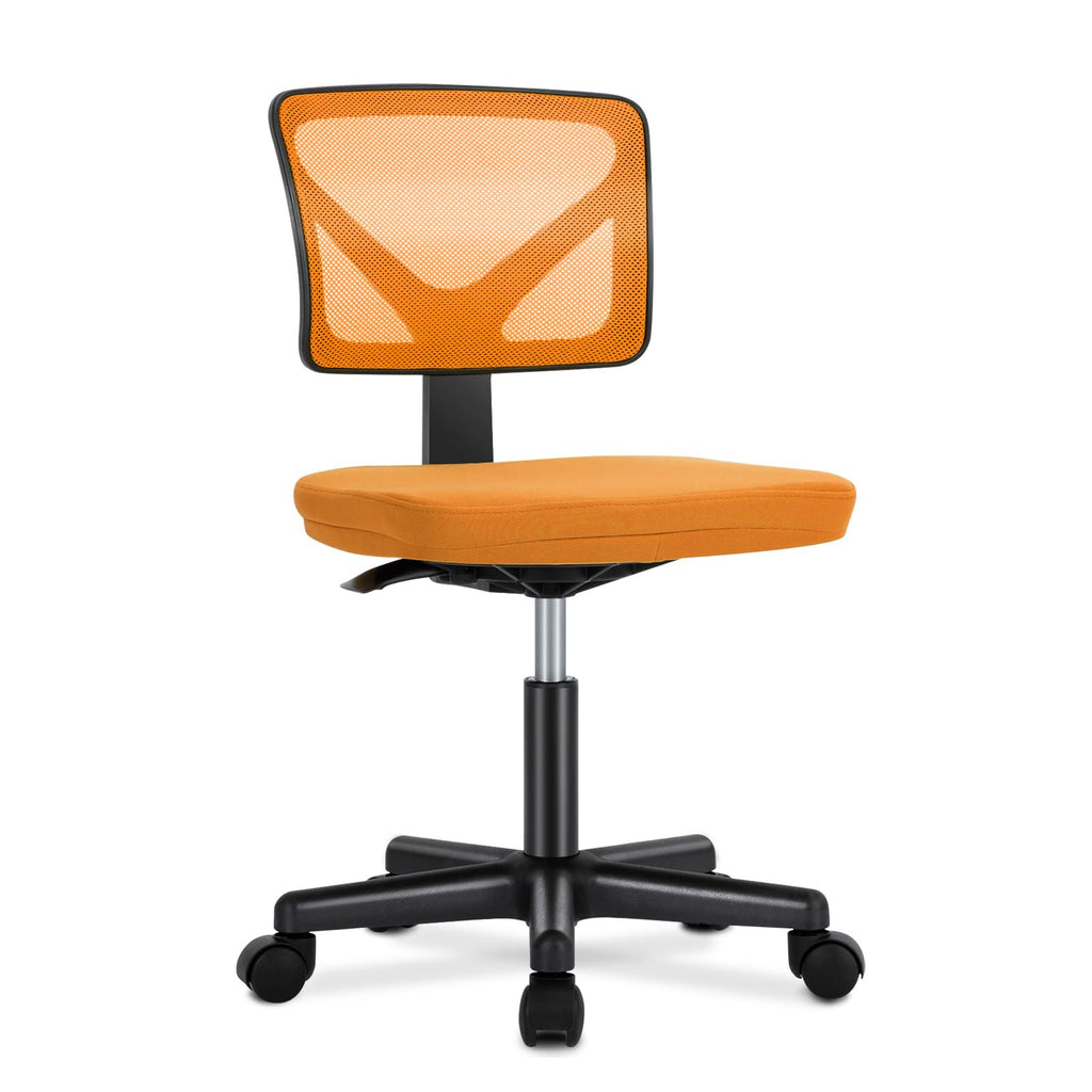 Dumos Armless Desk Chairs, Small Home Office Mesh Chairs, 1pc, Orange