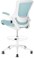 Misolant Tall Office Chair, Drafting Chair for Standing Desk, High Office Chair with Adjustable Lumbar Support, Flip-up Arm and Footrest Ring,