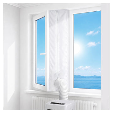 Gruntbear Portable Air Conditioner Window Seal Kit for Casement 400CM/157” | Casement Window Ac Vent Kit for Mobile Air Conditioner and Tumble Dryer?Ac Window Seal Kit with Zip and Adhesive Fastener