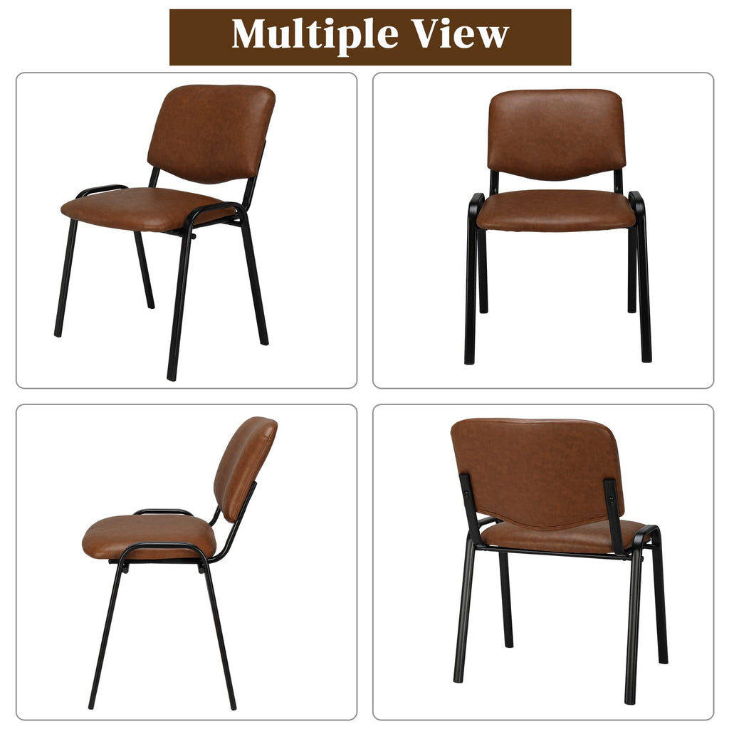Vingli 5-pack Waiting Room Chairs, Stackable Chair for Office, Pu-rustic