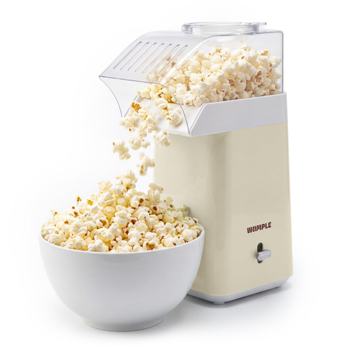 Hot Air Popcorn Machine - 14-Cup Electric Popcorn Popper, Oil-Free, 1200W - Includes Measuring Cup - Home Popcorn Maker for Movie Nights - Cream