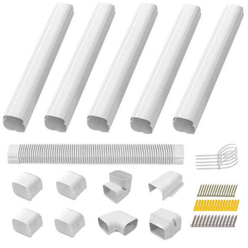 3'' 10 Ft Mini Split Line Set Cover, Decorative PVC Pipe Cover, Outside Line Set Cover Kit for Mini Split Air Conditioner, Heat Pump and Central AC