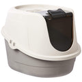 Fanci Basics No-Mess Hooded Enclosed Cat Litter Box with Odor Control and Swinging Door, Standard, 21" x 16" x 15", Multicolor
