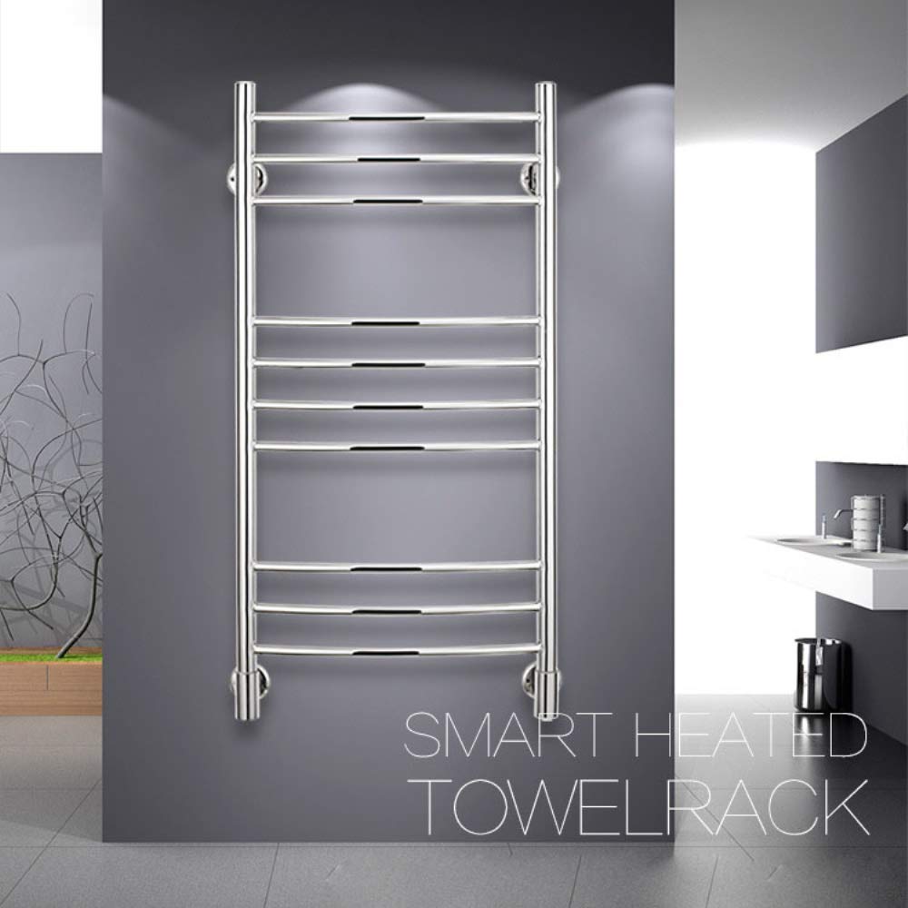 APUM Heated Towel Rack, Electric Towel Rack 9-Bar Wall Mounted Brushed 304 Stainless Steel Electric Towel Warmer Energy Saving Safety Bathroom Accessories
