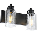 2-Light Black Bathroom Vanity Lights, 13" Modern Farmhouse Wall Sconces with Seedy Glass Shade, Bathroom Wall Lamp for Mirror Bedroom Hallway Living Room Cabinet