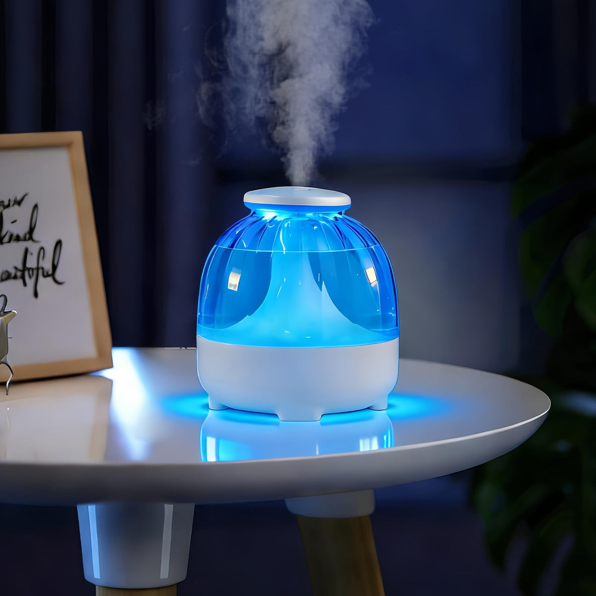 650ml USB Humidifiers for Bedroom Cool Mist Humidifier Quiet Air Humidifiers USB humidifiers for Living Room Home Office,2 Mist Modes,Night Light White