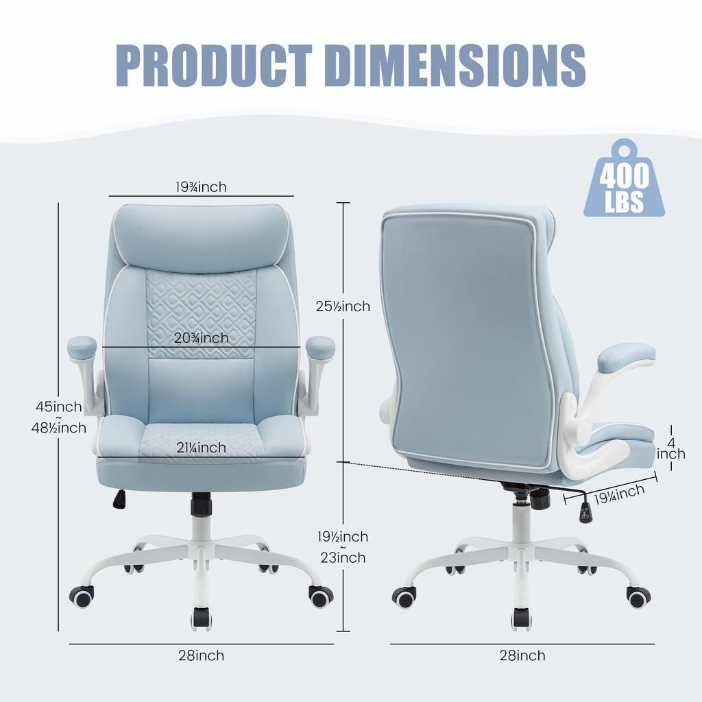 Executive Office Chair with High Back, Computer Desk Chair with Lumbar Support,comfortable Leather Home Office Chairs 400lbs with Padded