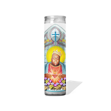 Saint Smalls - Celebrity Prayer Candle : Unscented | 8 inch Glass Prayer Votive - Handmade in USA | Funny Gift Idea