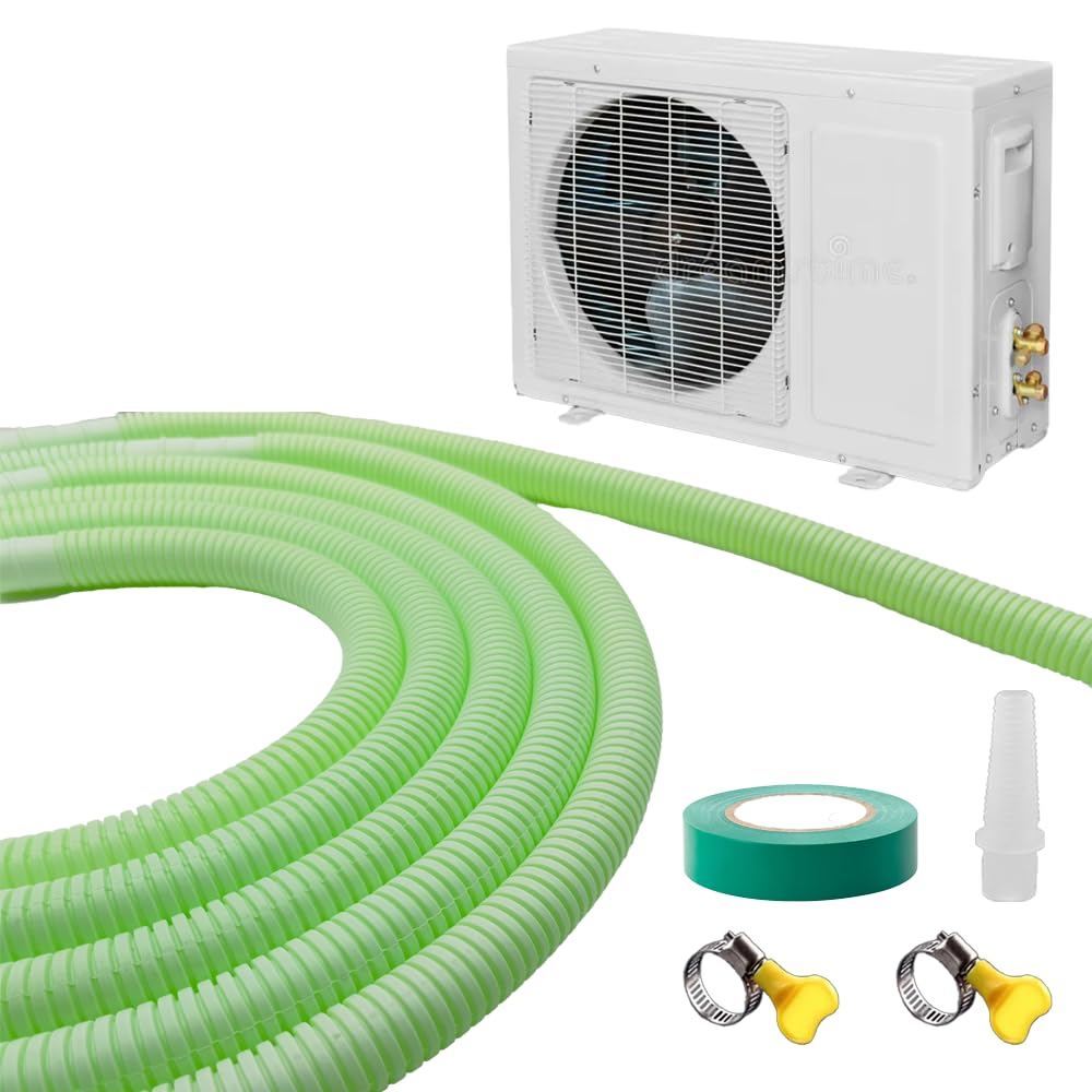 New Version 26ft Mini Split Air Conditioner Drain Hose, 5/8" I.D Universal Mini Split Hose Line, Outdoor Durable Eco-Friendly Anti-Aging Air Conditioning Parts and Accessories
