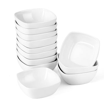 MALACASA 5 oz Porcelain Dip Bowls Set, 12 Pack Small Ramekins Stackable